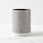 Tasse 2 Couleurs Griffonnages de l'espace et de la Science (Centre)