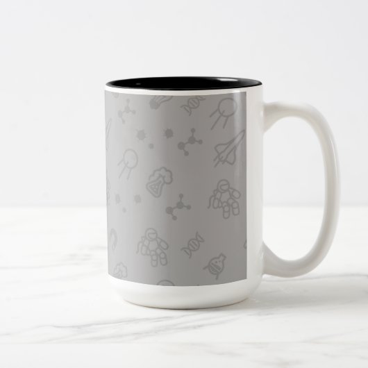 Tasse 2 Couleurs Griffonnages de l'espace et de la Science (Droit)
