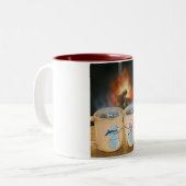 Tasse 2 Couleurs Grillage de bonhomme de neige (Devant gauche)