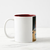 Tasse 2 Couleurs Grillage de bonhomme de neige (Gauche)