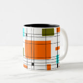Tasse 2 Couleurs Grille milieu du siècle (Devant droit)