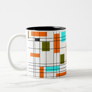 Tasse 2 Couleurs Grille milieu du siècle