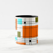 Tasse 2 Couleurs Grille milieu du siècle (Centre)