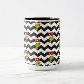 Tasse 2 Couleurs Grille | Motif Chevron Black & White Holiday (Centre)