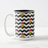 Tasse 2 Couleurs Grille | Motif Chevron Black & White Holiday (Gauche)