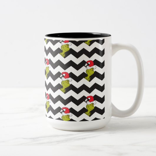 Tasse 2 Couleurs Grille | Motif Chevron Black & White Holiday (Droit)