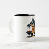 Tasse 2 Couleurs Grillzilla Papa - Funny Gorilla BBQ (Devant gauche)