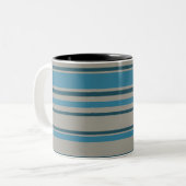 Tasse 2 Couleurs Gris bleu rayé (Devant gauche)