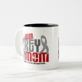 Tasse 2 Couleurs Gris d'usage de la tumeur cérébrale I pour ma (Devant gauche)