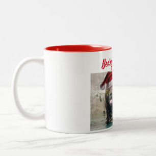 Tasse 2 Couleurs Grizzly Bear Père Noël
