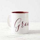 Tasse 2 Couleurs Groom Bourgogne et blanc curieux (Devant gauche)