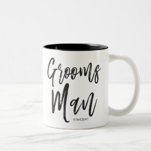 Tasse 2 Couleurs Groomsmen   Style de script Mariage personnalisé