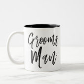 Tasse 2 Couleurs Groomsmen | Style de script Mariage personnalisé (Gauche)