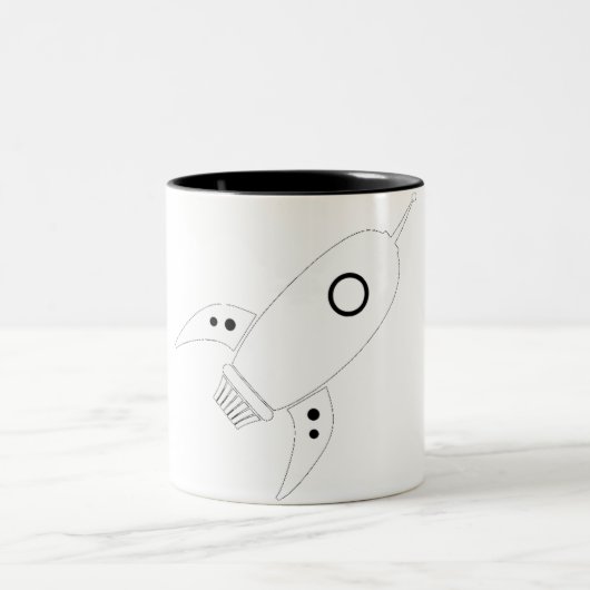 Tasse 2 Couleurs Gros blanc de bateau de rétrofusée (Centre)