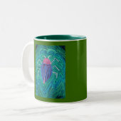 Tasse 2 Couleurs Gros Bug vert v (Devant gauche)