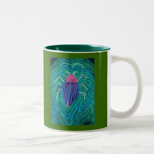 Tasse 2 Couleurs Gros Bug vert v (Droit)