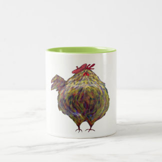 Tasse 2 Couleurs Gros poulet utilisant un béret