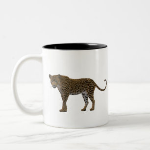 Tasse 2 Couleurs Gros Rendu de chats Leopard Stains Predator