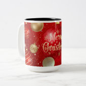 Tasse 2 Couleurs Grosse Musique de Noël Rouge (Devant gauche)