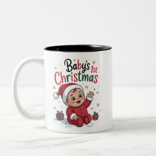 Tasse 2 Couleurs Grossesse 1er Noël de bébé Annonce de grossesse