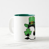 Tasse 2 Couleurs Grumpy Frog Japanese St. Patricks Day Shamrock (Devant gauche)