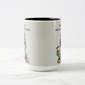 Tasse 2 Couleurs Grumpy Green Furry Les femmes adorent le café (Centre)