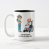 Tasse 2 Couleurs Grumpy Nurse Versus Smoking Senior (Gauche)