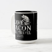 Tasse 2 Couleurs Grunge Avoir Bacon Voyage (Devant gauche)