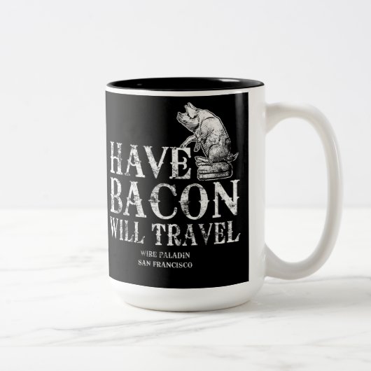 Tasse 2 Couleurs Grunge Avoir Bacon Voyage (Droit)