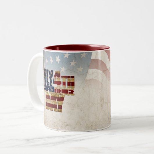 Tasse 2 Couleurs Grunge USA juillet 4 Juillet Indépendance Graphiqu (Devant gauche)