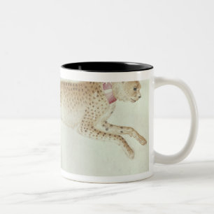 Tasse 2 Couleurs Guépard de bondissement avec un collier rouge