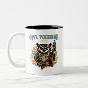 Tasse 2 Couleurs Guerrier Hibou, Gardien de la Nuit Son Cadeau