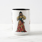 Tasse 2 Couleurs Guerrier Samurai en colère - Rage et honneur (Centre)