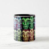 Tasse 2 Couleurs Guerriers mayas - surréalisme peint design (Centre)