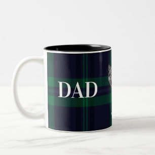 Tasse 2 Couleurs Guide du mentor Papa Force et cœur Loup carreaux b