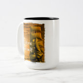 Tasse 2 Couleurs Guillemet motivant vintage (Devant gauche)