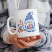 Tasse 2 Couleurs Guirlande de flocons de neige Rouge Bleu Gnome Noë