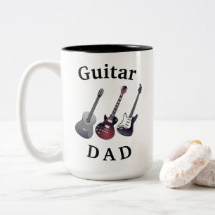 Tasse 2 Couleurs "GUITAR DAD" Fête des pères acoustique et électriq