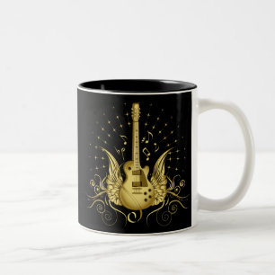 Tasse 2 Couleurs Guitare à ailes dorées