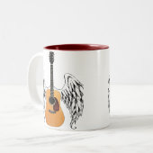 Tasse 2 Couleurs Guitare acoustique ailée (Devant gauche)