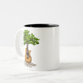 Tasse 2 Couleurs Guitare Acoustique Arbre De Vie (Devant gauche)