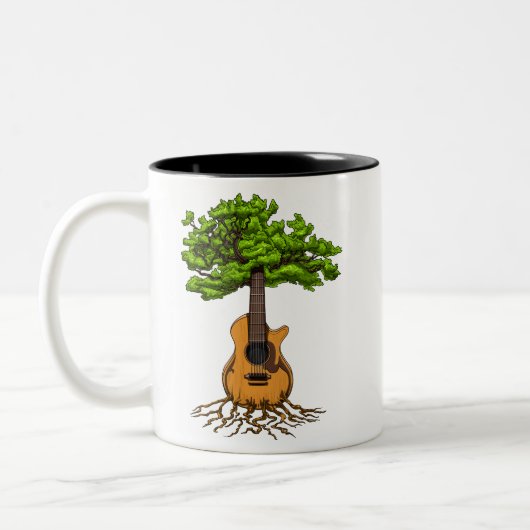 Tasse 2 Couleurs Guitare Acoustique Arbre De Vie (Gauche)