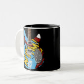 Tasse 2 Couleurs Guitare de Whaam d'art de bruit de mod (Devant gauche)