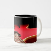 Tasse 2 Couleurs Guitare électrique rouge (Devant droit)