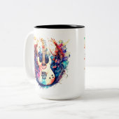 Tasse 2 Couleurs Guitare moderne (Devant gauche)