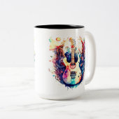 Tasse 2 Couleurs Guitare moderne (Devant droit)