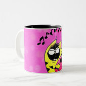 Tasse 2 Couleurs Guitariste fou de chat (Devant gauche)