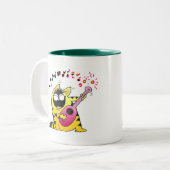 Tasse 2 Couleurs Guitariste fou de chat (Devant gauche)