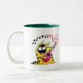 Tasse 2 Couleurs Guitariste fou de chat (Gauche)