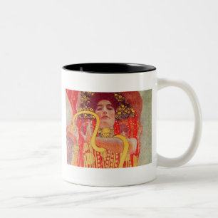 Tasse 2 Couleurs Gustav Klimt Femme Rouge Peinture de Serpent en Or